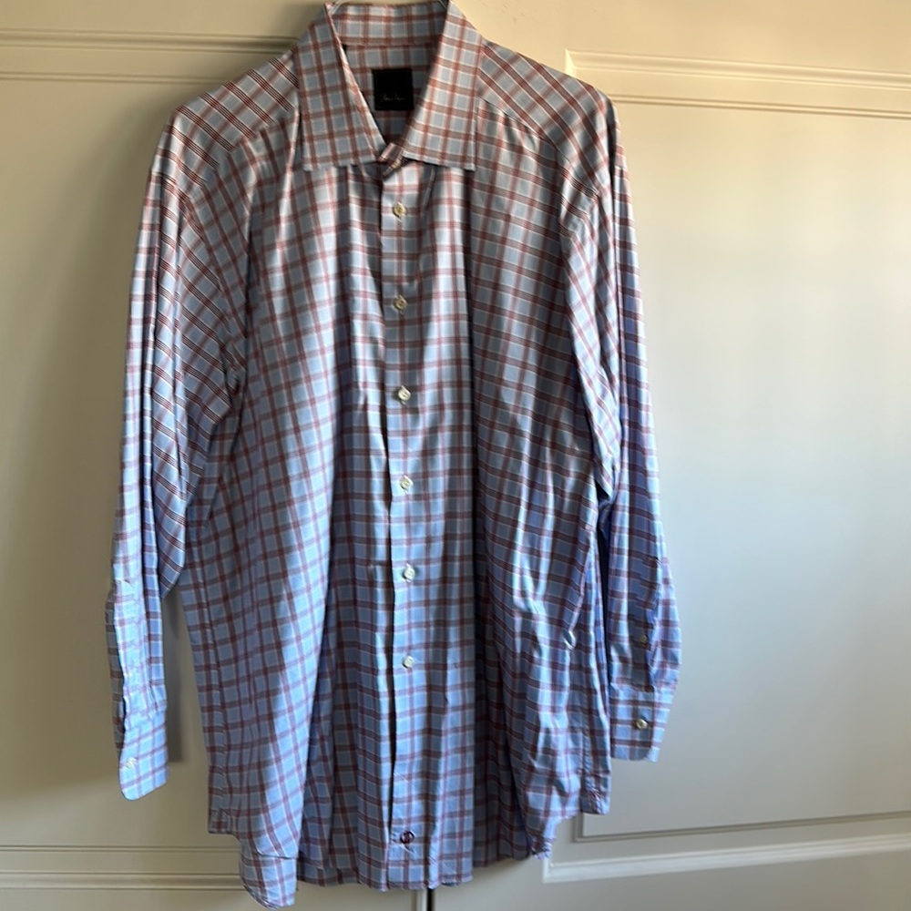 David Donahue Dress Shirt. Size 18.5, 34/35. 100% Cotton. Excellent condition.